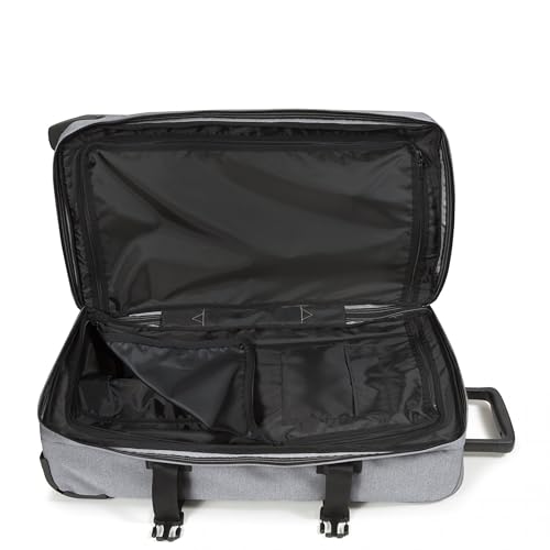 Eastpak Tranverz M – 78L Large Wheeled Luggage with Dual Compartments, TSA Lock, Compression Straps & Smooth-Wheeling System, Sunday Grey - color: Sunday Grey, size: 78 Liter Checked Bag