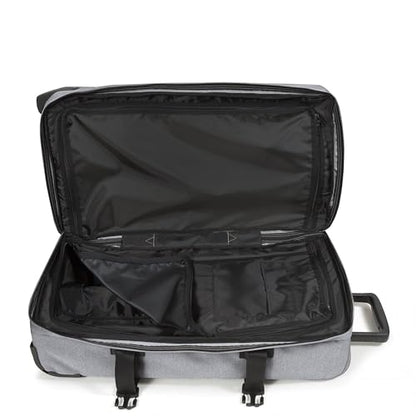 Eastpak Tranverz M – 78L Large Wheeled Luggage with Dual Compartments, TSA Lock, Compression Straps & Smooth-Wheeling System, Sunday Grey - color: Sunday Grey, size: 78 Liter Checked Bag