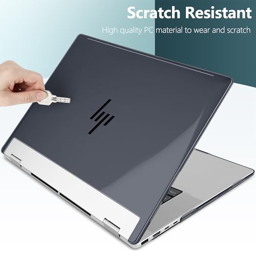 Clear Case for 16-inch HP Envy x360 2-in-1 Laptop (2024/2025) Compatible with 16-ACxxxx / 16-ADxxxx Series Ultra-Slim Lightweight Scratch-Resistant Hard Shell, Black - color: Black