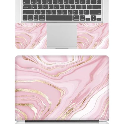 Pink River Vinyl Laptop Sticker, Waterproof Reusable Decal for Notebook PC, Cartoon Art Protector-Fits 12-15.6 inch - color: Pink Gold Marble