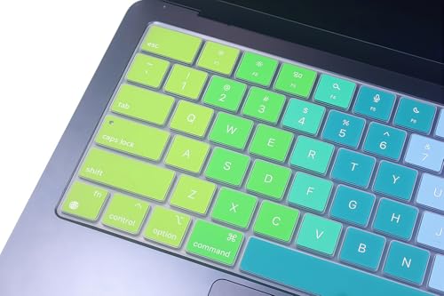 Keyboard Skin Compatible for 2026 MacBook Neo 13" A3404, Air 15.3" 13.6" M5 M4 M3 M2 A3448 A3241 A3114 A2941 A3449 A3240 A3113 A2681, MacBook Pro 14 16 inch M5 M4 M3 M2 M1 A3426 A3427 A3434 (Rainbow) - color: Rainbow