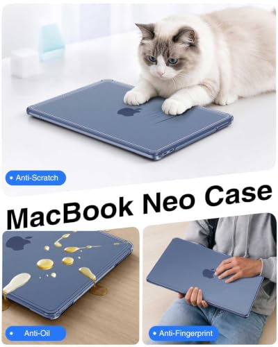 Fintie Case for MacBook Neo 13 Inch A3404 2026, Anti-Crack Bumper, Indigo | Ultra-Thin, Scratch-Resistant, Anti-Fingerprint, Protective Matte Case - color: Indigo