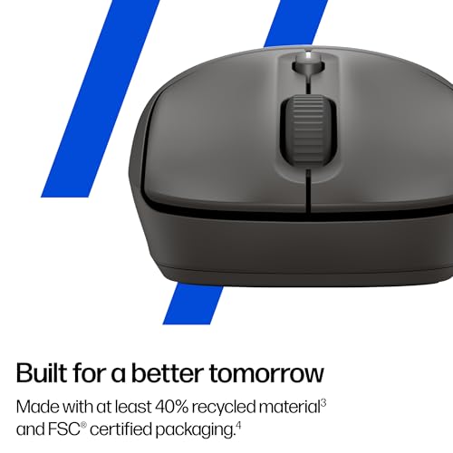 HP 400 Quiet Wireless Mouse, Dual Bluetooth & 2.4GHz, Soft Silicone, Quiet Clicks, Microsoft Wheel, 24-Month Battery, 6000 DPI, Ambidextrous, Eco-Friendly Design, Multi-OS, Black - color: Black