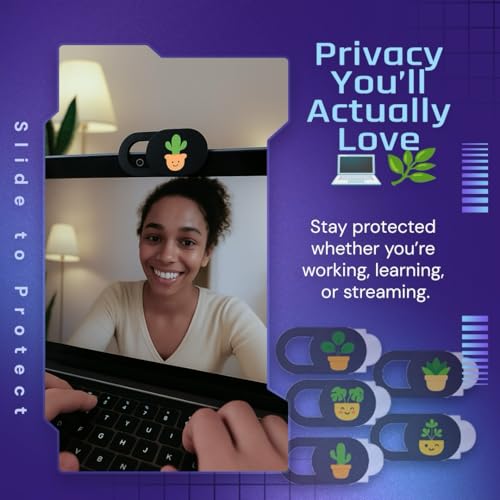 6 Pack Laptop Camera Cover Slide, Cute Webcam Privacy Blocker for Laptops, Computers, Phones & Tablets, Ultra-Thin Camera Cover, Easy Slide Design for Privacy Protection