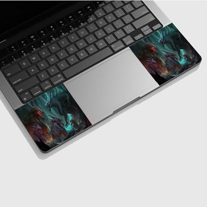 Universal Laptop Skin Sticker with 2 Wrist Pad Skins, Waterproof Scratch Resistant Vinyl Laptop Cover Decal, Cut to Fit for 11–15.6 Inch MacBook HP Dell Lenovo, Fierce Dragon - color: Fierce Dragon