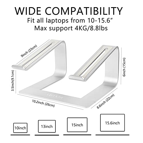 Urmust Laptop Stand for Desk - Ergonomic Computer Stand Riser Holder for MacBook Air Pro, Dell, HP, Lenovo, Samsung, Alienware Laptops 11-15.6" (Silver, Up to 15.6" Laptop) - color: D-Silver