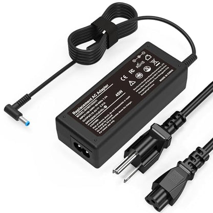45W Charger Compatible with HP Laptop Charger Blue Tip 4.5mm,741727-001 TPN-C125 HSTNN-LA40 HSTNN-DA40 854054-002 HSTNN-CA40 740015-002 740015-003 740015-004 15-f387wm 15-f272wm 15-f233wm - color: black1