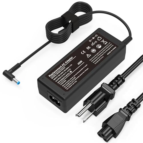 45W Charger Compatible with HP Laptop Charger Blue Tip 4.5mm,741727-001 TPN-C125 HSTNN-LA40 HSTNN-DA40 854054-002 HSTNN-CA40 740015-002 740015-003 740015-004 15-f387wm 15-f272wm 15-f233wm - color: black1