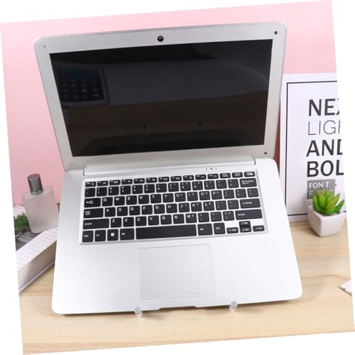 STOBOK Foldable Aluminum Laptop Stand Adjustable Ergonomic Riser for Desk Portable Notebook Holder for Home and Travel Lightweight and Compact Design