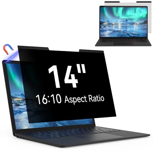 Magnetic Laptop Privacy Screen 14 Inch 16:10 Aspect Ratio Anti-Glare Blue Light Monitor Protector,Removable 14in Film for Lenovo HP Dell Acer Asus Thinkpad Envy Xps - size: Magnetic 14" 16:10 Aspect