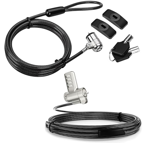 AboveTEK Laptop Lock, Tablet Lock Security Cable with Adhesive Anchors, 3-in-1 Universal Laptop Cable Lock, Professional Laptop Security Lock