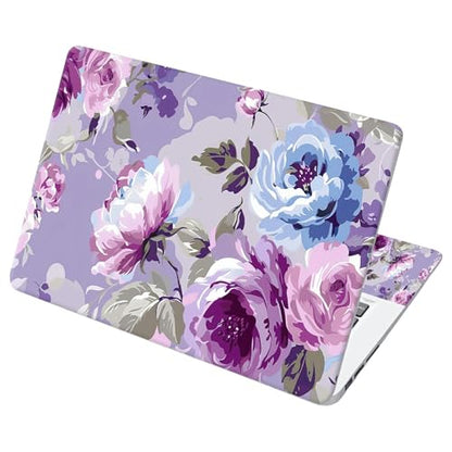Universal Laptop Skin Sticker with 2 Wrist Pad Decals, 3-Piece Removable Vinyl Laptop Cover, Beauty Flowers Waterproof Anti-Scratch, Easy-Trim Fit for 13.3" 14" 15.6" Laptops - color: Beauty Flowers