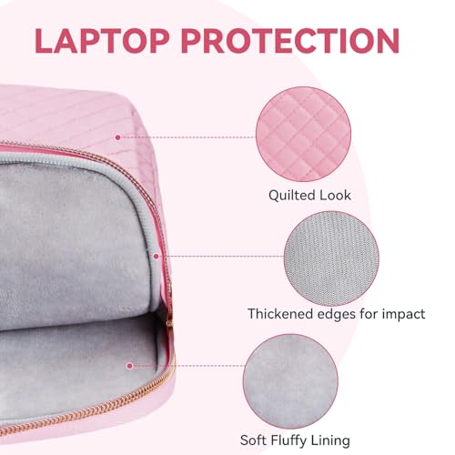 14 Inch Laptop Bag Case for Women Men Compatible with HP Chromebook OmniBook Envy/14 MacBook Pro M5/Dell Pro Inspiron XPS/Lenovo Yoga, Messenger Carrying Briefcase Computer Bag Case, Pink - color: Pink, size: 14 Inch