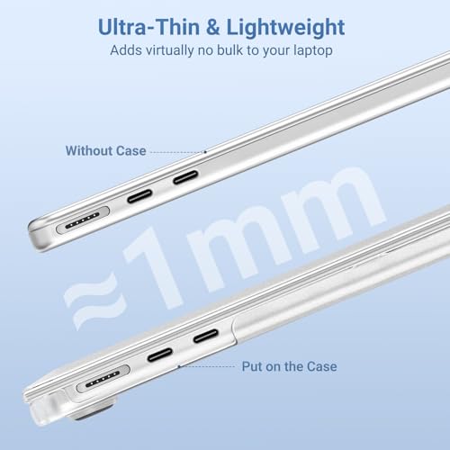 MOSISO Compatible with MacBook Air 13 inch Case M5 2026 M4 M3 M2 2025-2022 | A3449 A3240 A3113 A2681, Scratch-Resistant Shock-Absorbent Reinforced Hard Shell Cover for MacBook Air 13.6 Case, Matte Clear - color: Matte Clear