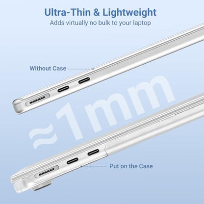 MOSISO Compatible with MacBook Air 13 inch Case M5 2026 M4 M3 M2 2025-2022 | A3449 A3240 A3113 A2681, Scratch-Resistant Shock-Absorbent Reinforced Hard Shell Cover for MacBook Air 13.6 Case, Matte Clear - color: Matte Clear