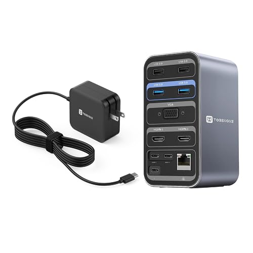 13-in-2 USB C Docking Station Dual Monitor with 100W Laptop Charger