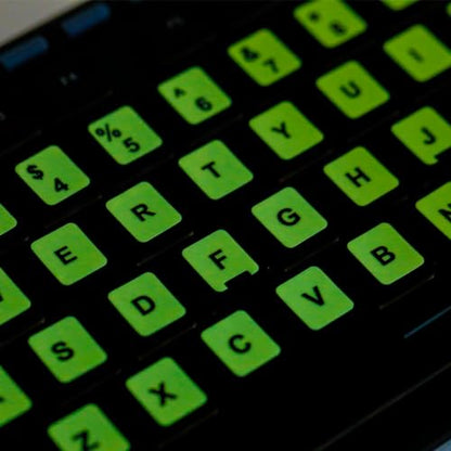 Glow in The Dark Keyboard Sticker [4 in 1], Luminous Replacement English Letter Keyboard for Laptop, Desktop & Notebook - color: Glow Letter