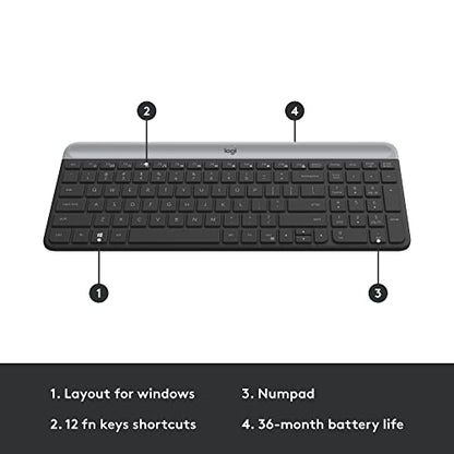 Logitech MK470 Slim Wireless Combo - Graphite (Renewed)