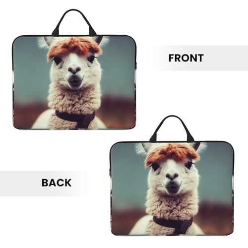 14 Inch Laptop Sleeve Case Waterproof Lightweight Laptop Case BagsCute Alpaca Travel Laptop Bag With Handle For Women Men