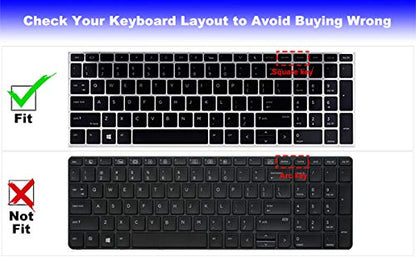 Keyboard Cover for 15.6" HP ProBook 450(G5/G6/G7) 455(G5/G6/G7) 650 G4 G5|17.3" HP ProBook 470 G5 (Not Fit ProBook 450/455 G8 G4 G3 G2 G1, ProBook 650 G8 G3 G2 G1)-Black - size: 15.6 Inch