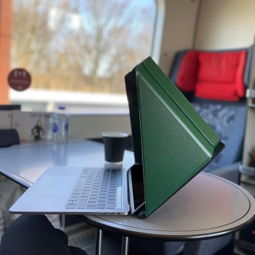 4-in-1 Laptop Screen Shade – Original Lux Hood – Sun, Privacy, Heat & Contrast Protection, Freestanding with Pocket, Fits 15–16” MacBook & PC, Patented, Green - color: Green, size: 15-16in