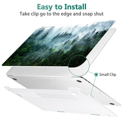 May Chen Compatible with New MacBook Air 13 inch Case 2021, 2020 2019 2018 Release Model: M1 A2337 A2179 A1932, Plastic Matte Hard Shell Case Cover for Mabook Air 13 inch with Retina Dispaly, Forest - color: Forest