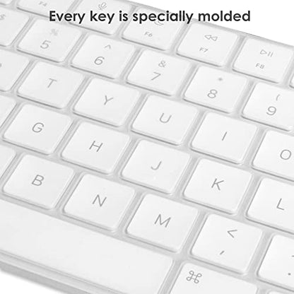 ProElife Keyboard Cover Skin for 2024-2021 Apple Magic Keyboard 3 with Touch ID A3118 A2449 Ultra Thin Silicone Keyboard Protector for iMac 24'' / Mac mini M4 M2 M1 Chip Keyboard Accessories (Clear) | Clear, Non-interference Design for ID Key, Dust-proof,