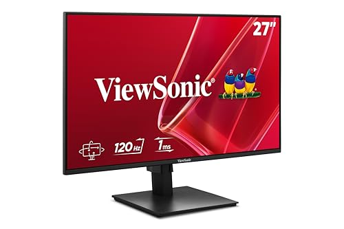 ViewSonic VA2748-MHJ 27 Inch Full HD Computer Monitor, IPS 120Hz Display | Height Adjustable Stand, HDMI, VGA, Eye Care, Frameless, Home Office, Laptop, PC, Mac, Anti Glare, 1ms, 300 Nits, Pivot Tilt - size: 27-Inch Ergonomic