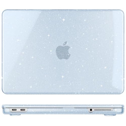May Chen Compatible with MacBook Neo 13 inch Case 2026 Model A3404, Plastic Hard Shell,Keyboard Cover,Screen Protector,Dust Plug, for MacBook Neo 13" with A18 Pro Chip, Glitter Blue - color: Glitter Blue