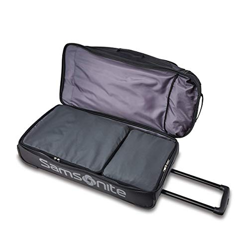 Samsonite Andante 2 Wheeled Duffel Bag – 28-Inch Durable Rolling Luggage with Inline Skate Wheels, Push-Button Handle & Spacious Compartments – Travel-Friendly and Lightweight - All Black - color: All Black, size: 28-Inch