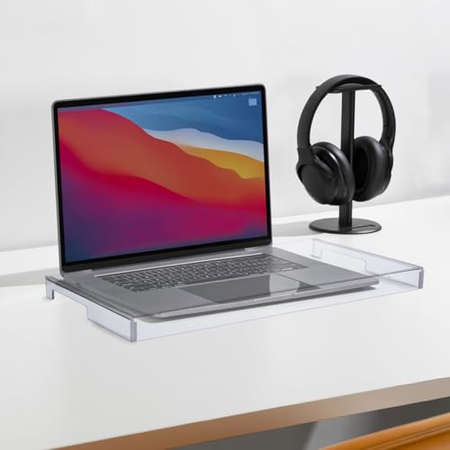 UKCOCO Acrylic Keyboard Cover Transparent Keyboard Protector for Desktop and Laptop Waterproof Dust Hood Clear Cover for 13.77 X 9.84 X 1.18 in Accessories - size: 35.00X25.00X3.00CM