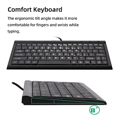 CUQI Mini Keyboard, Small Wired 82 Scissor Keys, USB Interface Compact for Android, Windows PC, Laptop, Raspberry Pi, Windows 10/8/7