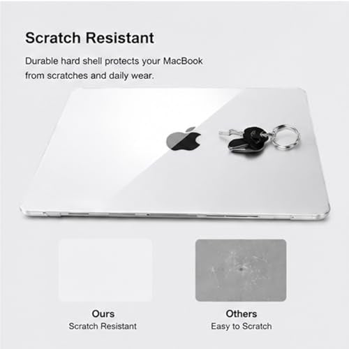 Crystal Clear Case for MacBook Air 13 inch A1466 A1369 2010-2017 Release, 5 in 1 Plastic Hard Shell&Keyboard Cover&Screen Protector&Webcam Cover, Transparent - color: Clear