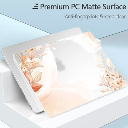 Designed for M5/M4/M3/M2 MacBook Pro 14 inch Case 2025 2024 2023 2021 Model, Ultra-Thin Hard Shell Case with Keyboard Cover & USB Adapter & Webcam Cover, Abstract Flowers - color: Abstract Flowers