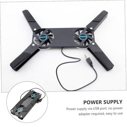 Operitacx 2PCS Dual Fan Laptop Cooling Pad USB Powered Cooler with Slip Mat Quiet Ventilated Stand for All Laptop Portable Travel and Business Use