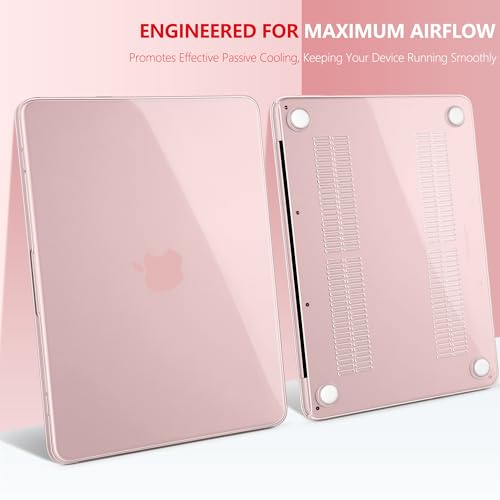 Batianda CrystalAir Case for MacBook Neo 13 Inch 2026, Crystal Blush | 4-in-1 Bundle Ultra Clear Slim Hard Shell, Lightweight Everyday Protection for MacBook Neo 13 Inch 2026 Model A3404 - color: Crystal Blush