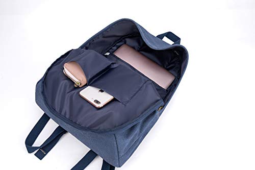 Canvas Laptop Backpack, Durable Rucksack, Travel Bag Fits 15.6 Inch Notebook for Men Women Factory Directly (Blue) - color: Blue