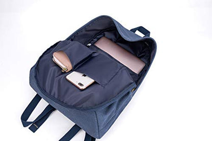 Canvas Laptop Backpack, Durable Rucksack, Travel Bag Fits 15.6 Inch Notebook for Men Women Factory Directly (Blue) - color: Blue