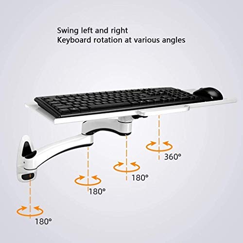 Keyboard Tray Drawer, Keyboard Platform Tray Keyboard Ergonomic Articulating Wall Hanging Computer Laptop Support Adjustable Extender Attachable Alloy Arm Stand (Size : 2) - size: 2