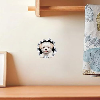 Waterproof Plush Puppy Car Stickers 5.5 Inch – Durable Bumper Stickers & Car Scratch Stickers for Cars, Trucks, Motorcycles Laptops Walls Toilet Lids Helmets Suitcases Cute Decorative Stickers 2 Pack