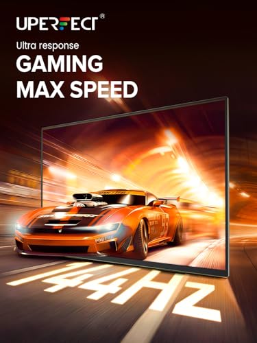 UPERFECT QLED 24" 144Hz Portable Monitor 1080P 145% sRGB 450Nits w/Stand & VESA, HDMI USB-C FHD Travel Monitor for Laptop/Gaming Devices/Phone/Mini PC, External Second Screen for Gaming & Work - size: 24"
