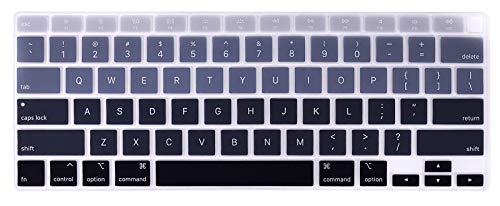 Se7enline Compatible with M1 A2337/A2179 Keyboard Cover Silicone Skin Protector for MacBook Air 13-Inch Touch ID with Retina Display 2018/2019/2020/2021/2022/2023/2024 US Layout, Gradient Grey - color: Gradient Grey