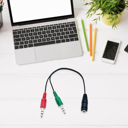 3.5mm Sound Adapter Y Splitter 3.5mm Cable Headsets 2 Female to 1 Male for Laptop Phone Earphone Headphone Microphone Y Splitter for Headsets