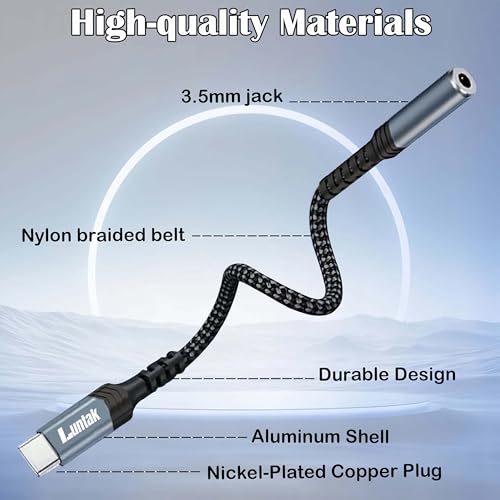 USB Type C to 3.5mm Female Headphone Jack Adapter 2 Packs | USBC to Aux Audio Dongle Cable for iPhone16/15Plus/Pro/Pro Max,Galaxy S25/S24/S23/S22/Note10/20 Ultra,iPad Pro/Mini,MacBook - style: 2 Pack Adapter