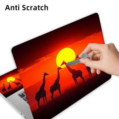 Aesthetic Laptop Skin Cover,12-15.6 Inch Universal Vinyl Sticker Decal,Waterproof Scratch-Resistant Notebook Wrap,Removable Residue-Free Protector,Giraffe Sunset Safari - color: Giraffe Sunset Safari
