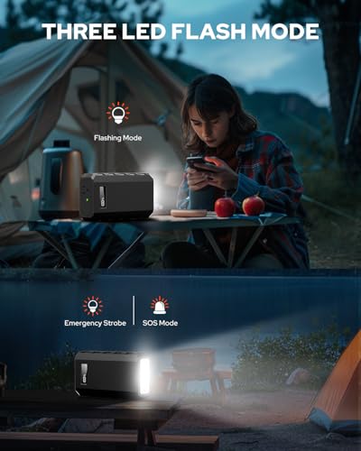 SinKeu 23400mAh/86.58Wh Portable Power Bank with AC Outlet | 65W Portable Laptop Charger with QC3.0 USB*1/USB-C *1, Laptop Power Bank Fast Charging for Camping Travel Home Power Backup - color: Black and White