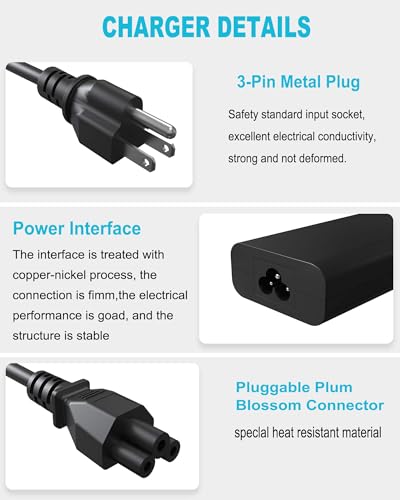 60W 65W USB C Laptop Charger Compatible with Dell Latitude 5540 5550 5420 5450 3550 7420 3540 3450 5520 7440 7430 5530 5430 e5440 for Chromebook XPS 13 Computer AC Power Adapter - color: Dark Black