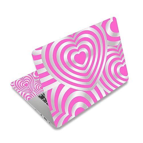 Laptop Stickers Decal,12 13 14 15 15.6 inches Netbook Laptop Skin Sticker Reusable Protector Cover Case for Toshiba Hp Samsung Dell Apple Acer Leonovo Sony Asus Laptop Notebook (Pink Heart) - color: Pink Heart