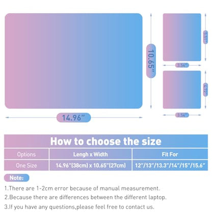 15-15.6 inches Netbook Laptop Skin Sticker Decal Reusable Cover Protector for 11.6 12 13 13.3 14 15 15.4 Notebook Chromebook Easy to Apply Remove, Scratch-Resistant Waterproof I Romantic Pink Blue - color: Romantic Pink Blue