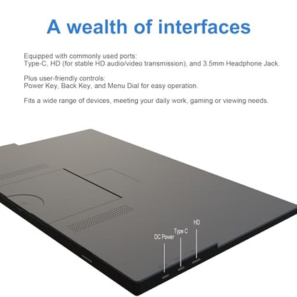 PJGCWB 15.6" Portable Monitor 1366 * 768 HD USB-C HDMI Second External Monitor for Laptop,PC,Mac Phone,PS,Xbox,Swich,IPS Ultra-Thin Zero Frame Gaming Display(Inches, 15.6)